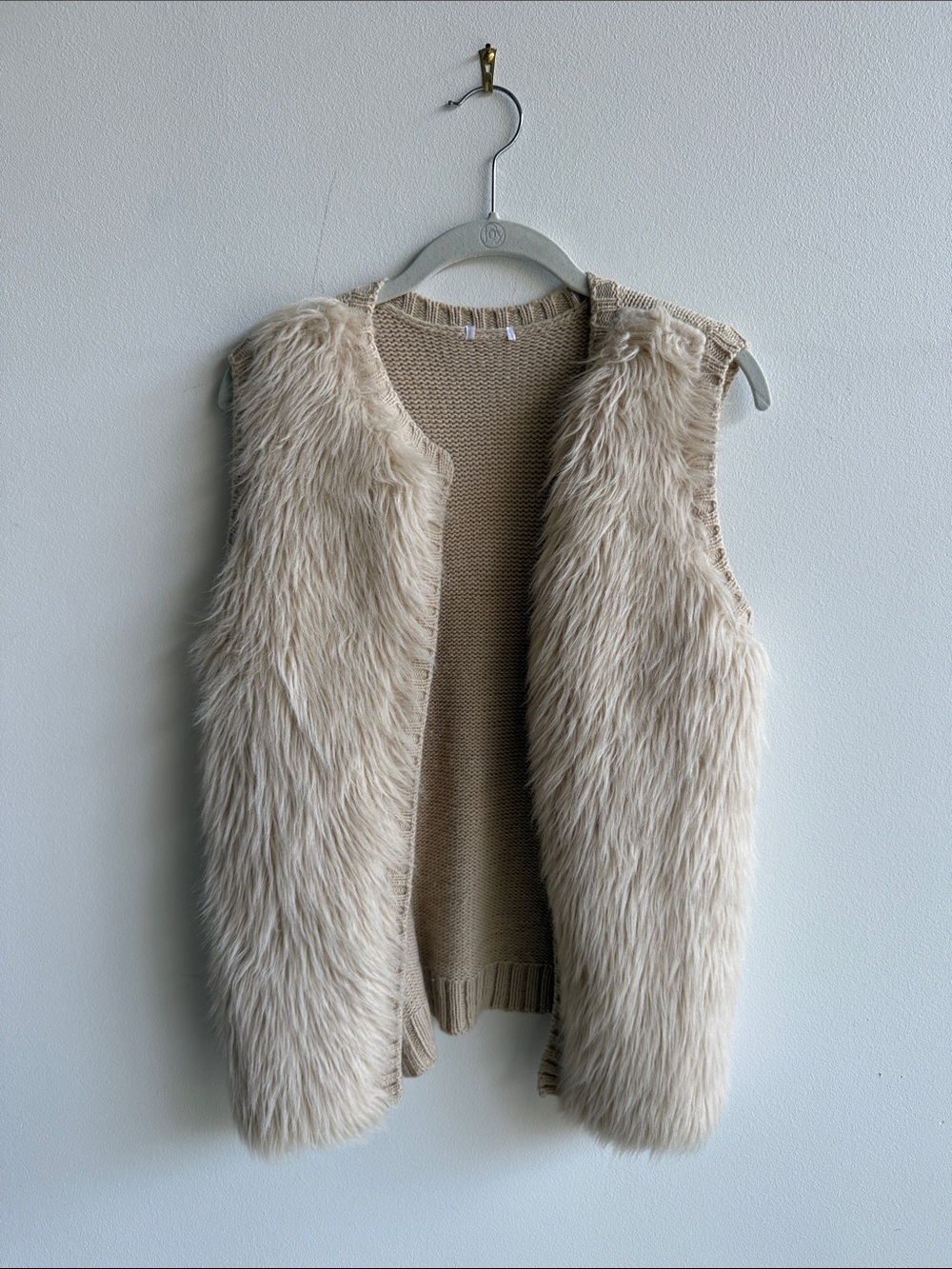 Beige Faux Fur Vest - Cozy Layer